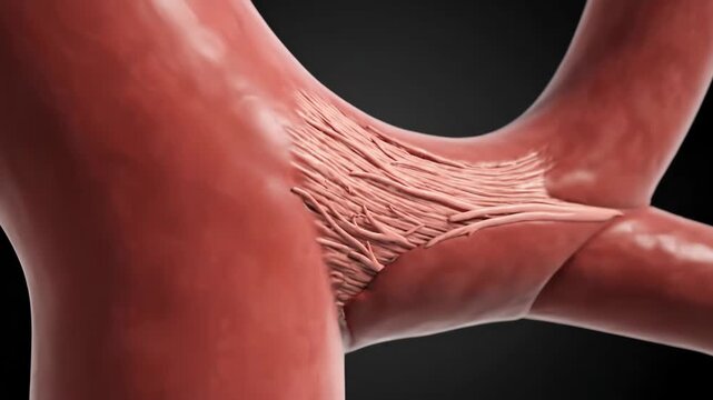 A close-up 3D animation illustrates the progressive narrowing of an artery due to plaque formation and vascular constriction.