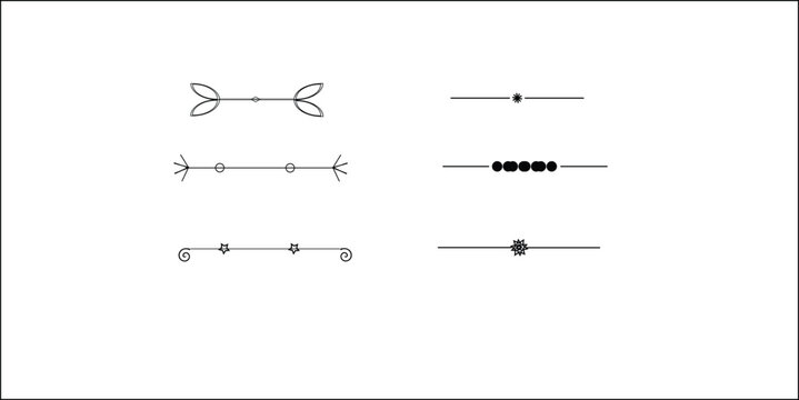 Elegant Minimalist Ornamental Line Dividers and Decorative Border Elements Set for Stationery Design.