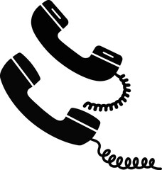 Classic Telephone Handset Icon Illustration Design