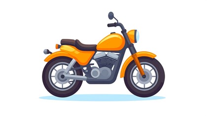 Obraz premium A vibrant orange motorcycle with sleek design and black accents