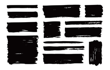 Frame brush rectangle set. Frame rectangle border brush stroke with chalk rough line square scratch shape. Hand drawn rough grunge texture black ink background. Vector illustration