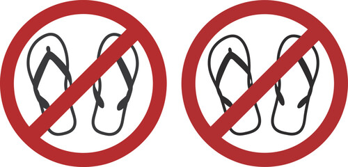 No Flip Flops Allowed Sign Footwear Warning Symbol Design