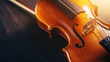 Fototapeta premium pernambuco. A violin bow in motion with blurred strings, wooden texture under warm lighting. travel magazines, destination branding, designed for outdoor magazines and nature guides.