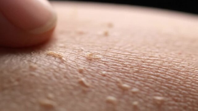 Close-up of skin with small bumps and texture
