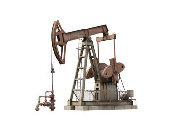 Industrial oil pump illustration on the black stage in a studio setting
