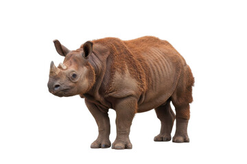Obraz premium Majestic Eastern Black Rhinoceros Standing Proudly Isolated