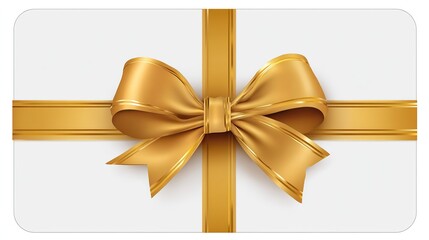 Fototapeta premium Luxury Golden Gift Bow and Ribbon on White Background