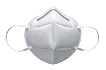 Protective respirator mask for janitor cleaners, health safety equipment, isolated transparent, generative ai