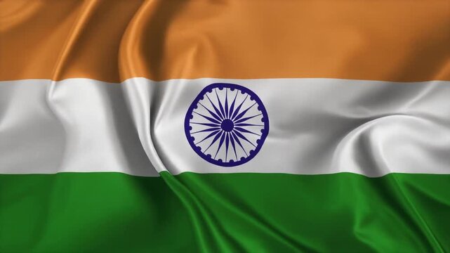 インド　 国旗　シルク　生成AI