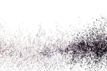 Abstract textured black and white grainy texture pattern isolated on transparent background. Abstract digital splatter effect with grainy texture overlay isolated on white background.