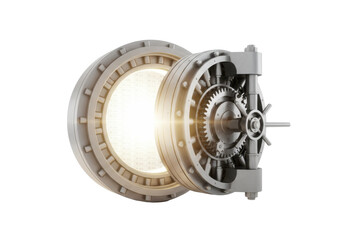 Open Vault Door Revealing Bright Light