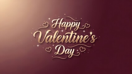 happy valentine s day message with golden text and hearts
