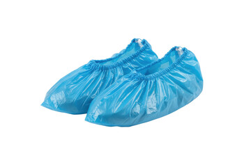 Pair of Bright Blue Disposable Protective Shoe Covers for Medical or Industrial Use