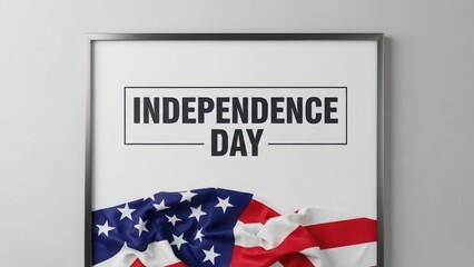 Independence day celebration with american flag and patriotic text high quality