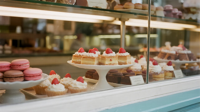 French patisserie shop window display with macarons, paris travel