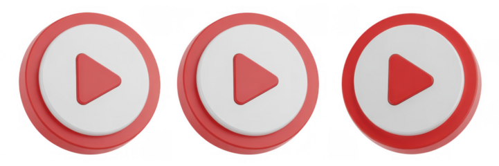 Red Play Buttons Isolated on Black play isolated play buttons isolated on a transparent background