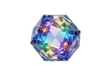 Radiant Rainbow Gemstone Faceted Crystal Prism