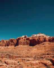 Fototapeta premium Desert landscape under clear sky
