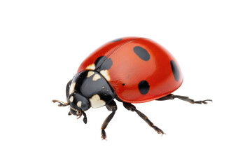 Fototapeta premium Red Ladybug with Black Spots Close-up Studio Shot