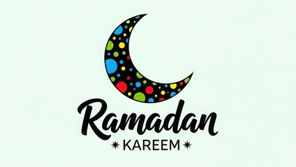 Obraz premium Celebrating ramadan with a colorful crescent moon