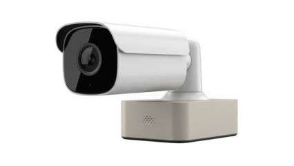 Modern security camera isolated on transparent background