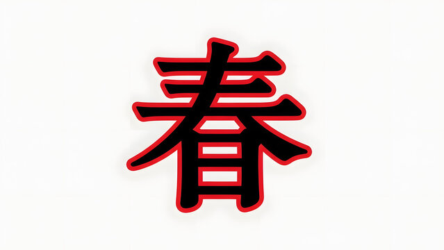Chinese Character Symbol Spring Season.