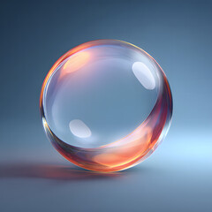 icons Transparent glass sphere with colorful reflections abstract 3D render for science or technology concepts isolated on gradient background