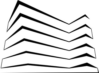 Continuous single line drawing modern residential home. House logo. Architecture, building.Linear.One continuous line isolated minimalist illustration. Not AI.