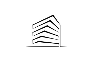 Continuous single line drawing modern residential home. House logo. Architecture, building.Linear.One continuous line isolated minimalist illustration. Not AI.