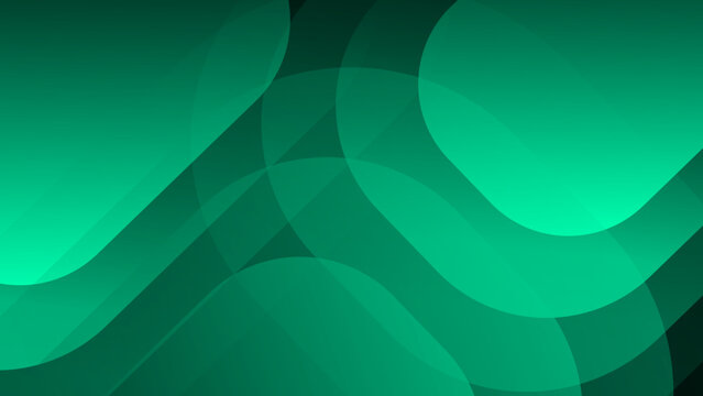 Refreshing bright green background with overlapping rounded shapes and fluid gradients for eco-friendly design