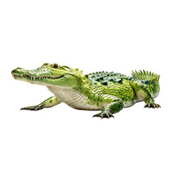 Obraz premium Green Alligator Isolated on White Background