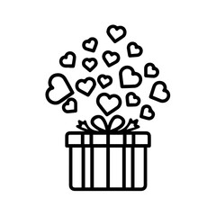 Gift box filled with hearts Vector