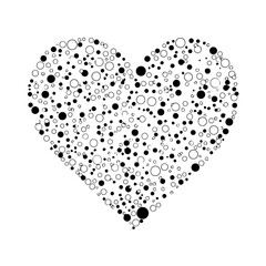 Black and white heart pattern Vector