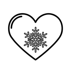 Heart shaped snowflake design Vector