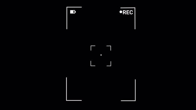 Modern camera viewfinder screen overlay with live recording indicator  screen of video recorder digital display with multiple settings and timer. 4K camcorder interface for video cameras.