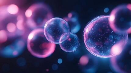 Mystical composition with luminous multicolored spheres drifting through dreamy cosmic clouds, fantasy, futuristic creativity, digital art, imagination, innovation, design, and abstract inspiration.