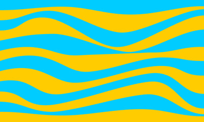 blue yellow stripes lines wave curves funny style flag curtain graphic abstract background