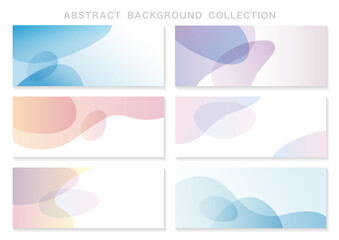 Abstract Background Set With Pastel-Color Gradient Blend. Vector Illustration.