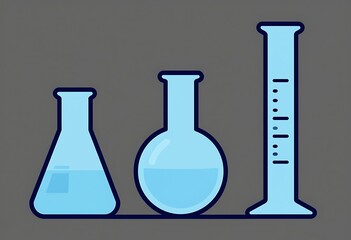 Laboratory Glassware Set with Beaker and Graduated Cylinder