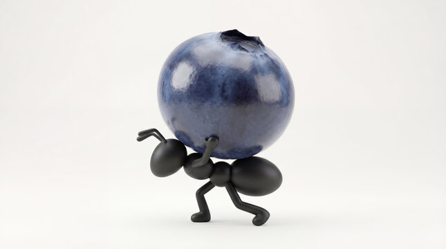 An illustration of endurance and perseverance where an ant holds a load that is many times heavier than itself