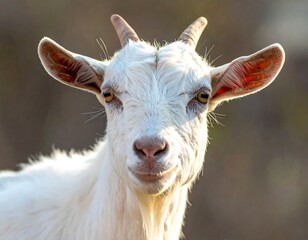 Obraz premium A close-up of a white goat's face