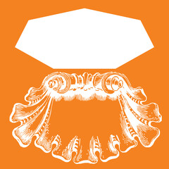 Simple Elegant Black White Floral Border