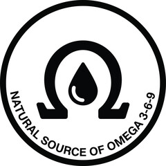 Natural source omega 3 6 9 logo symbol drop health nutrition healthy lifestyle concept vector