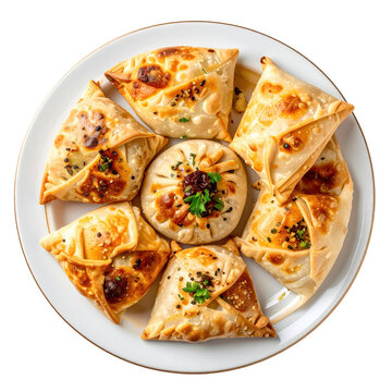 A steamy bowl of authentic kuwaiti jareesh, a savory and wholesome wheat-based dish, isolated on a pure white background