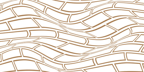 simple brown outline brick wall wave pattern for banner poster background.