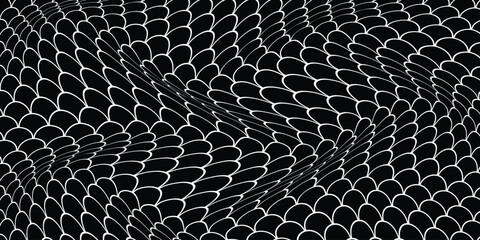 simple white fish scale wave pattern on dark for banner poster background.