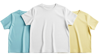 Blank white cotton t-shirt template isolated on white background featuring a casual short sleeve apparel design for men's fashion garment textile