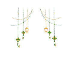 Gold islamic Lantern eid al fitr 