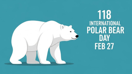 Fototapeta premium Polar bear illustration for International Polar Bear Day Feb 27 a conservation concept for awareness and education