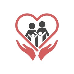 Family care icon sign isolated on white background